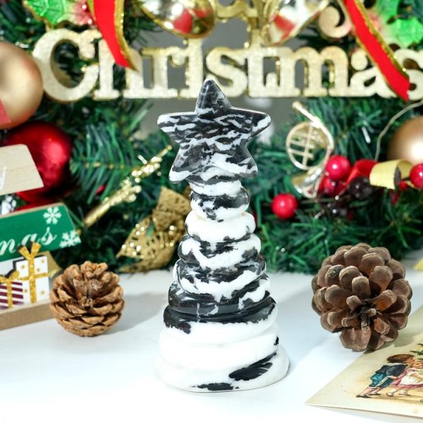 Black And White Zebra Jasper Christmas Tree