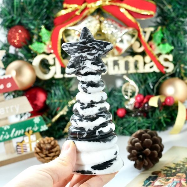 Black And White Zebra Jasper Christmas Tree - Image 2