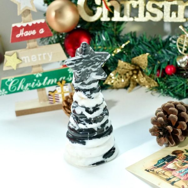 Black And White Zebra Jasper Christmas Tree - Image 4