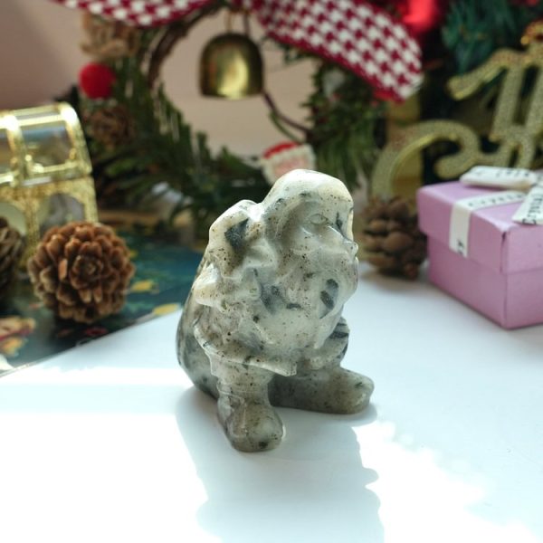 Green Tourmaline Santa Claus Carving - Image 4